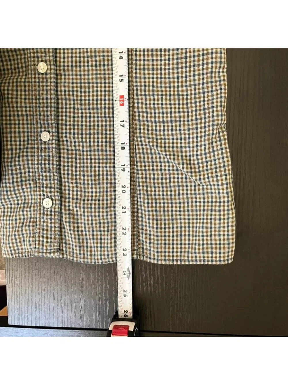 vintage ll bean blue brown cotton plaid essential basic button up shirt - Picture 7 of 8